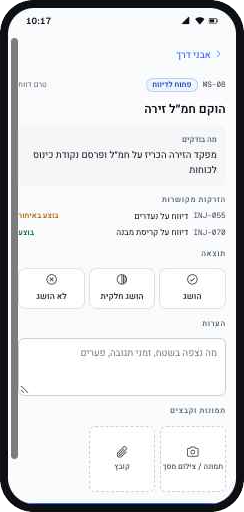 דיווח משקיף — אבני דרך עם תמונות מהשטח